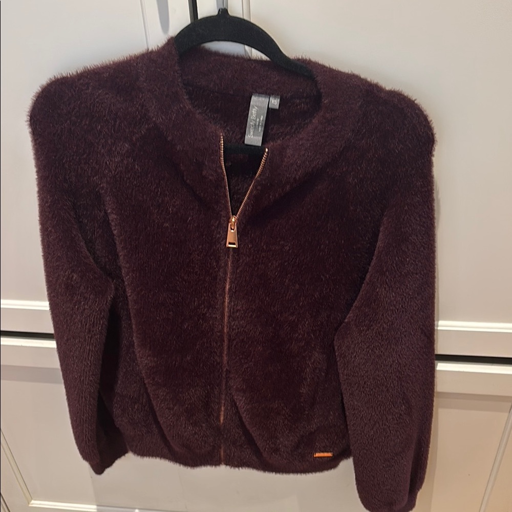 Sweaty Betty Brown Teddy Jacket Plush Cozy Design